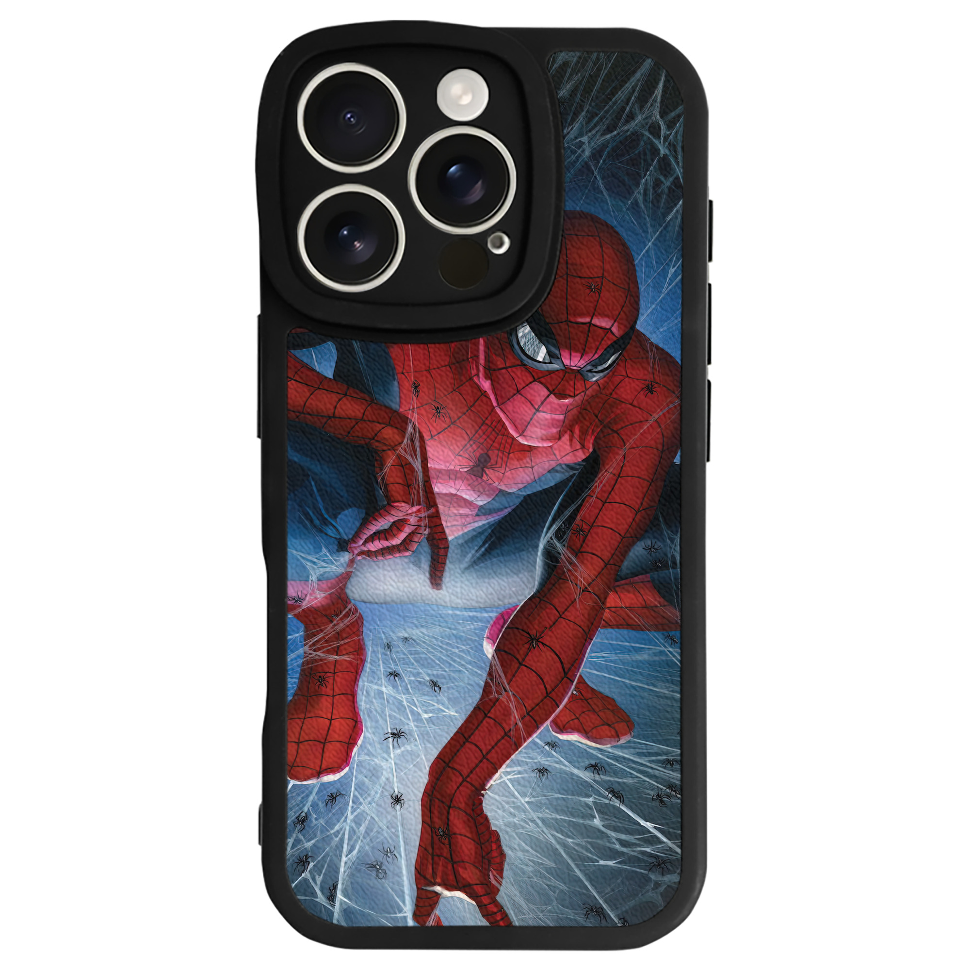 （画像用） Spider Man スパイダーマン 【iPhone 16シリーズ対応】シリコンスマホケース（レザー調） 材質：シリコン